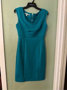 Maggy London Teal Sleeveless Sheath Dress